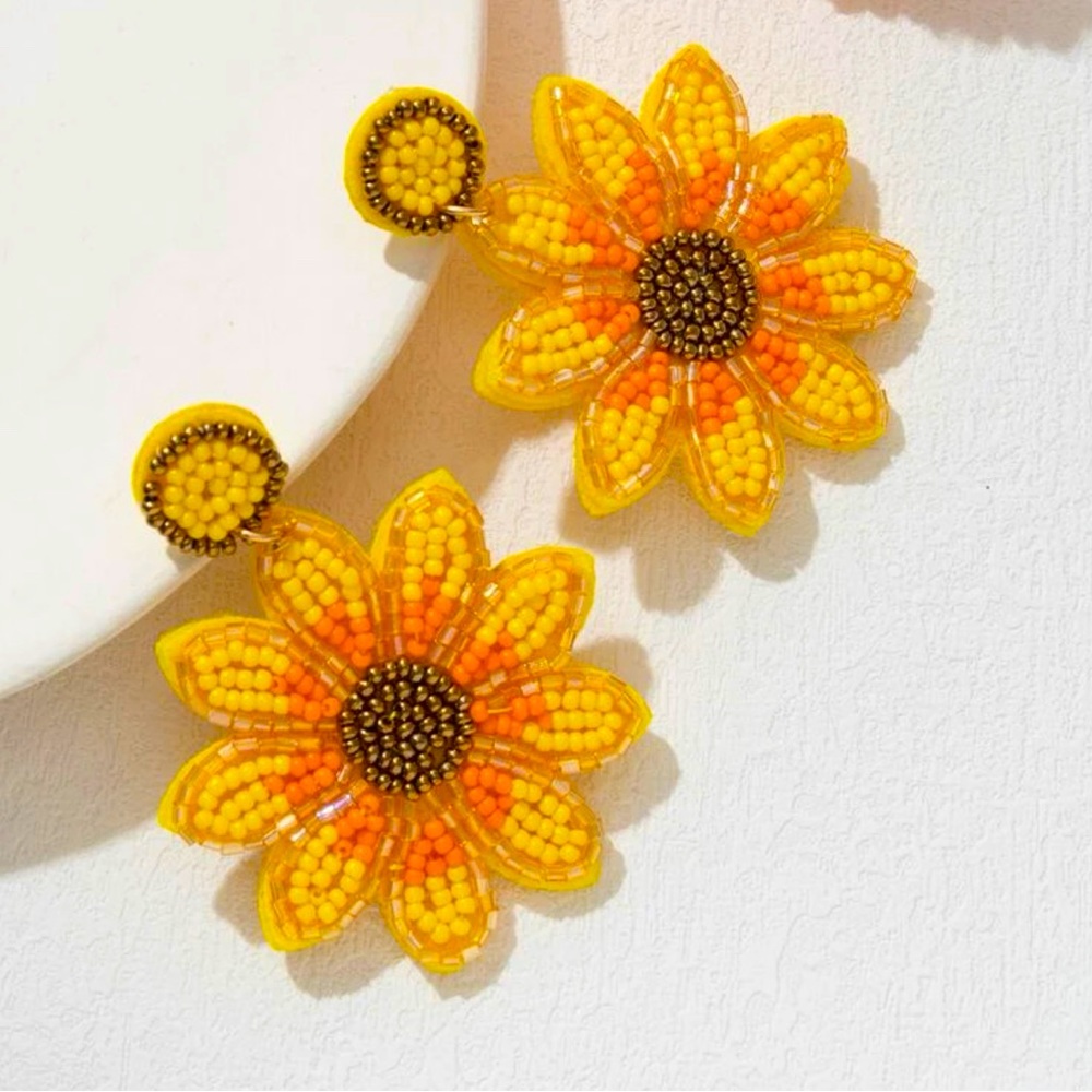 Beaded flower earrings
